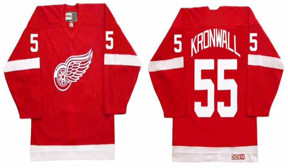 2019 Men Detroit Red Wings 55 Kronwall Red CCM NHL jerseys